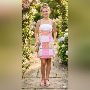Lilly Pulitzer Pink and Green Patchwork Dress